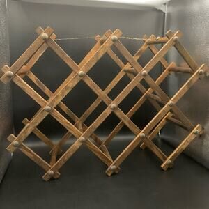 Vintage Wood Wine Rack Expandable Bottle Holder